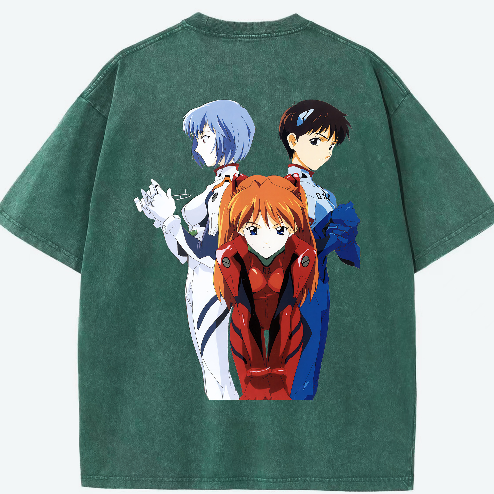 （画像用） EVA 新世紀エヴァンゲリオン 綿100% ヴィンテージ風 半袖Tシャツ（背面プリント）